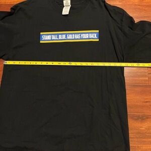 POLICE Stand Tall Blue Gold has youre Back black Long sleeve XL